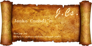 Jesko Csobán névjegykártya
